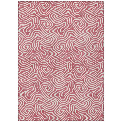 Raya Pink Washable Indoor-Outdoor Rug-Outdoor Rugs-LOOMLAN Rugs-2'6" x 3'10"-LOOMLAN