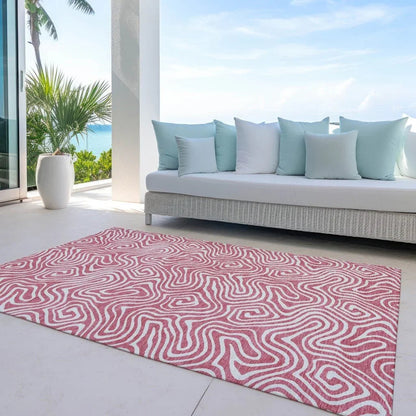 Raya Pink Washable Indoor-Outdoor Rug-Outdoor Rugs-LOOMLAN Rugs-LOOMLAN