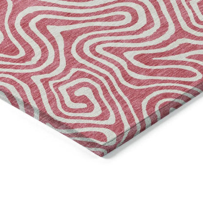 Raya Pink Washable Indoor-Outdoor Rug-Outdoor Rugs-LOOMLAN Rugs-LOOMLAN