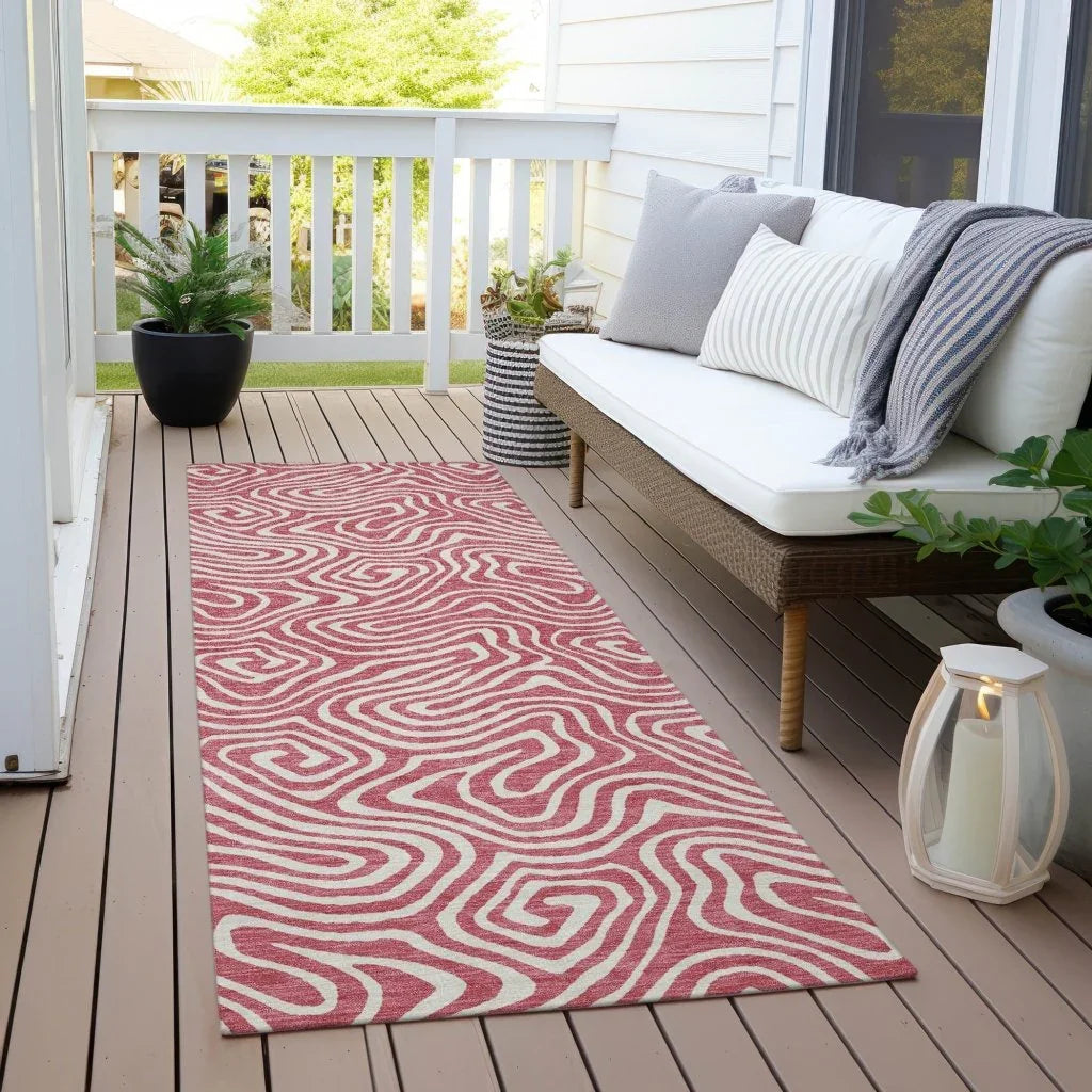 Raya Pink Washable Indoor-Outdoor Rug-Outdoor Rugs-LOOMLAN Rugs-LOOMLAN