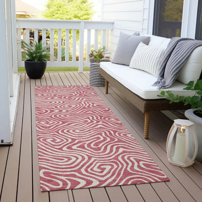Raya Pink Washable Indoor-Outdoor Rug-Outdoor Rugs-LOOMLAN Rugs-LOOMLAN
