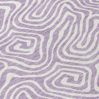 Raya Purple Washable Indoor-Outdoor Rug-Outdoor Rugs-LOOMLAN Rugs-LOOMLAN