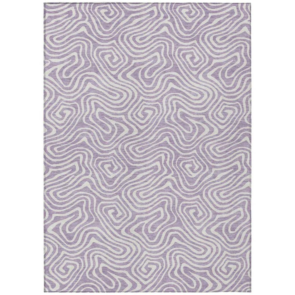 Raya Purple Washable Indoor-Outdoor Rug-Outdoor Rugs-LOOMLAN Rugs-2'6" x 3'10"-LOOMLAN