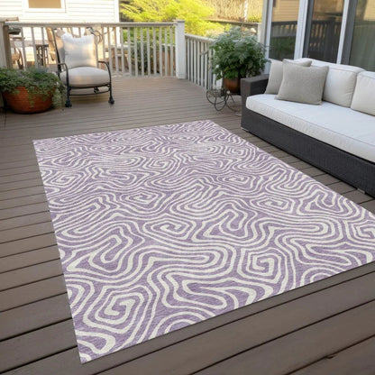 Raya Purple Washable Indoor-Outdoor Rug-Outdoor Rugs-LOOMLAN Rugs-LOOMLAN