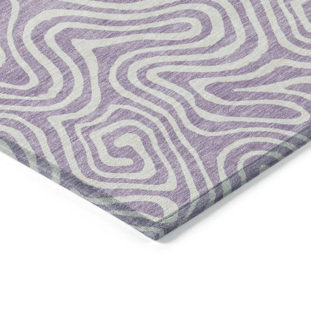Raya Purple Washable Indoor-Outdoor Rug-Outdoor Rugs-LOOMLAN Rugs-LOOMLAN
