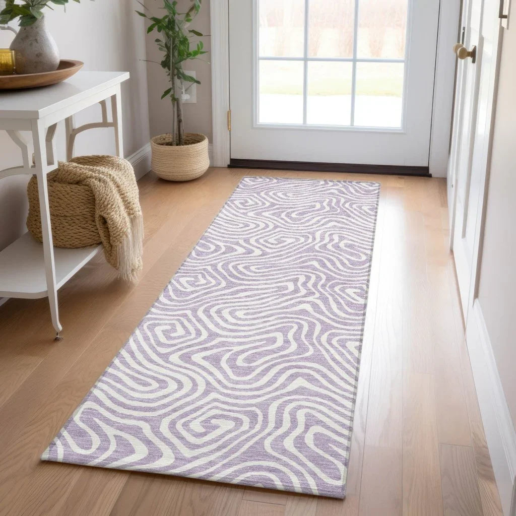 Raya Purple Washable Indoor-Outdoor Rug-Outdoor Rugs-LOOMLAN Rugs-LOOMLAN