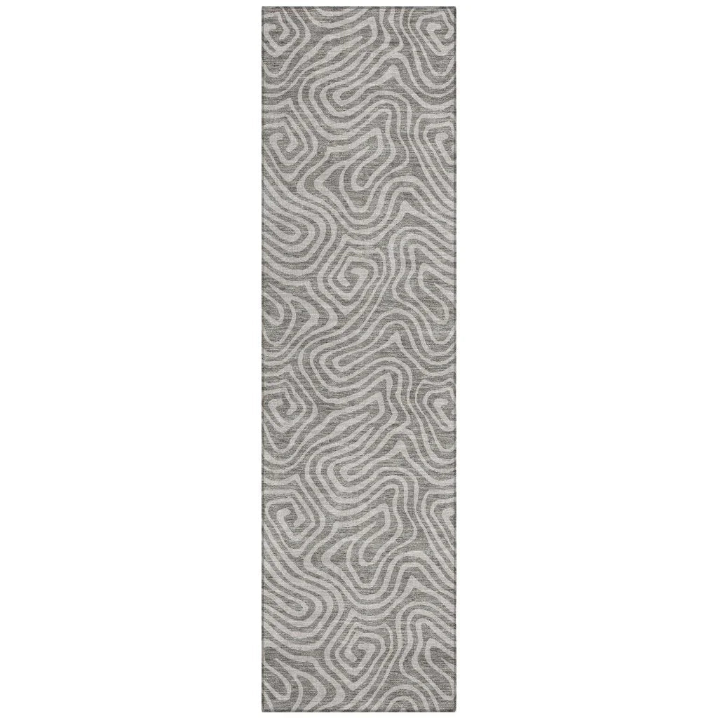 Raya Taupe Washable Indoor-Outdoor Rug-Outdoor Rugs-LOOMLAN Rugs-2'3" x 7'6"-LOOMLAN