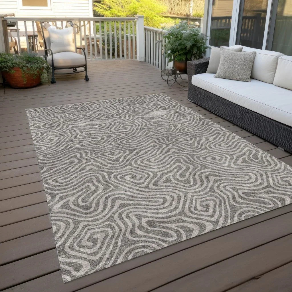 Raya Taupe Washable Indoor-Outdoor Rug-Outdoor Rugs-LOOMLAN Rugs-LOOMLAN