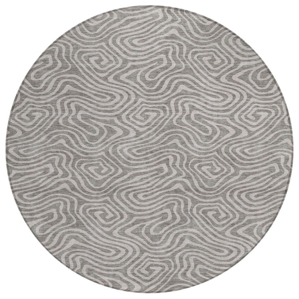 Raya Taupe Washable Indoor-Outdoor Rug-Outdoor Rugs-LOOMLAN Rugs-8' x 8'-LOOMLAN