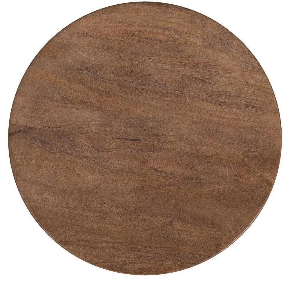 Raynor Wood & Resin Brown Round Dining Table-Dining Tables-Bassett Mirror-LOOMLAN