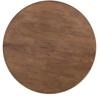 Raynor Wood & Resin Brown Round Dining Table-Dining Tables-Bassett Mirror-LOOMLAN
