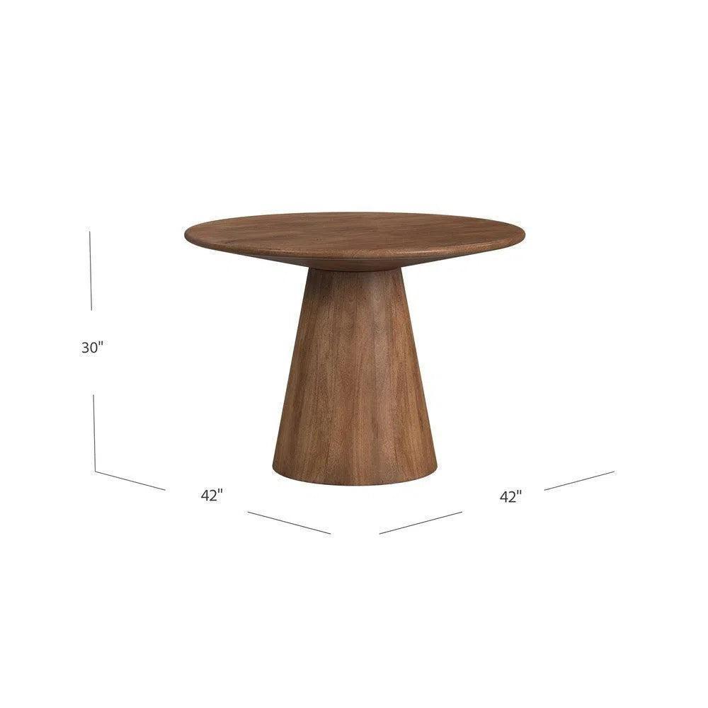 Raynor Wood & Resin Brown Round Dining Table-Dining Tables-Bassett Mirror-LOOMLAN