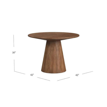 Raynor Wood & Resin Brown Round Dining Table-Dining Tables-Bassett Mirror-LOOMLAN
