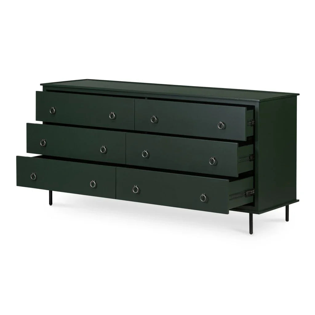Reagan Acacia Top Six Drawer Dresser - LOOMLAN - Moe's Home - Dressers
