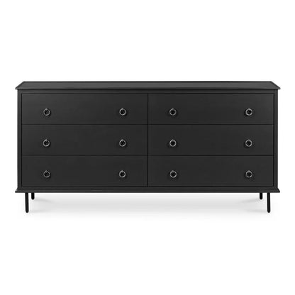 Reagan Acacia Top Six Drawer Dresser - LOOMLAN - Moe's Home - Dressers
