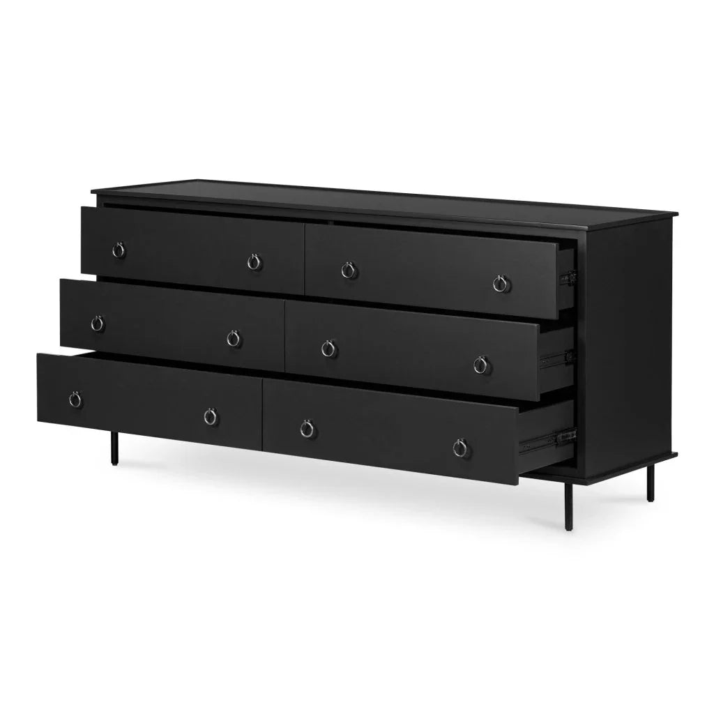 Reagan Acacia Top Six Drawer Dresser - LOOMLAN - Moe's Home - Dressers