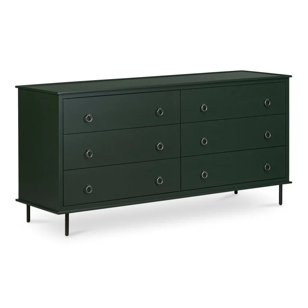 Reagan Acacia Top Six Drawer Dresser - LOOMLAN - Moe's Home - Dressers
