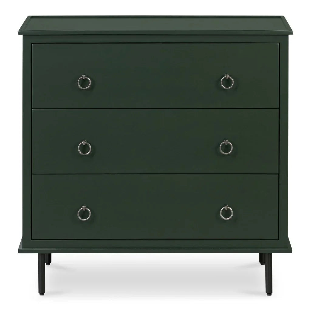 Reagan Three Drawer Wood Nightstand - LOOMLAN - Moe's Home - Nightstands