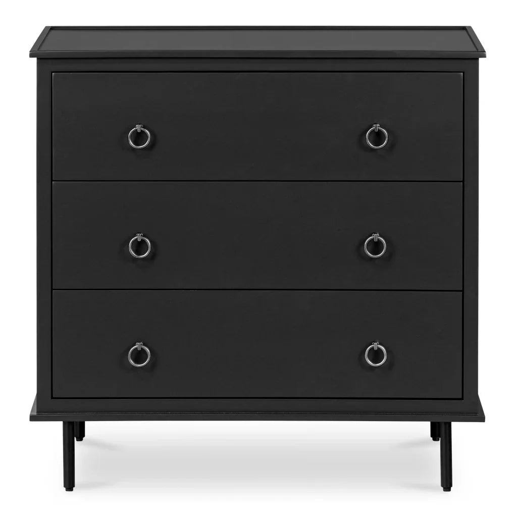 Reagan Three Drawer Wood Nightstand - LOOMLAN - Moe's Home - Nightstands