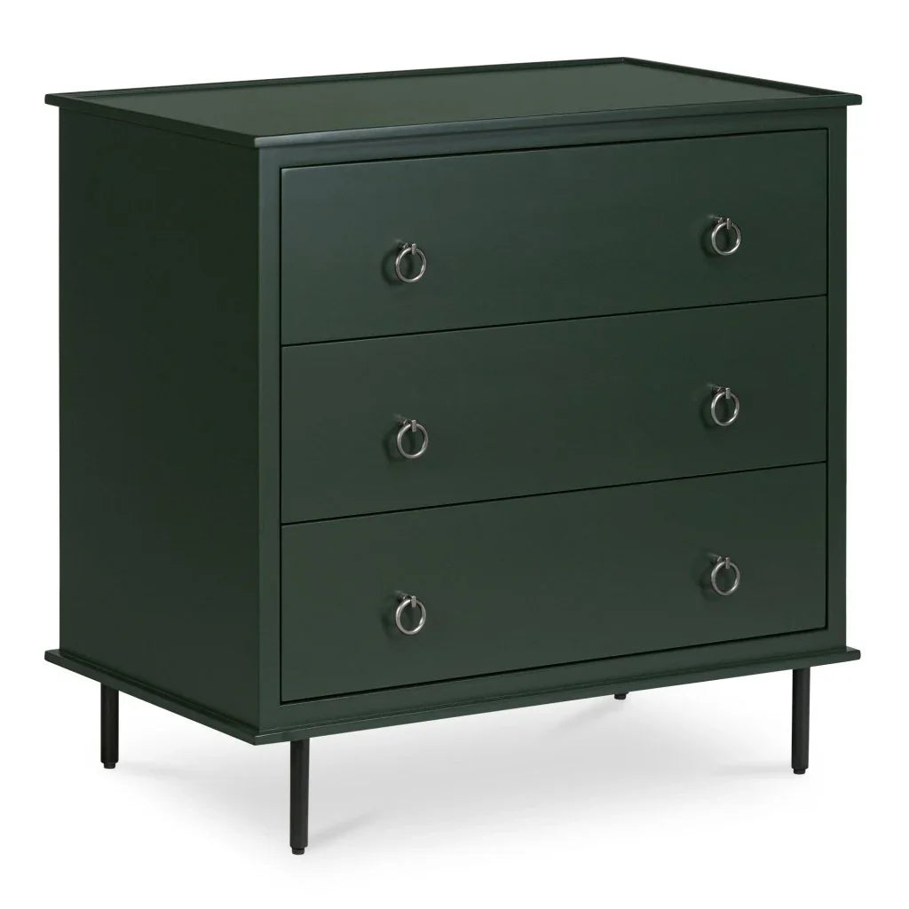 Reagan Three Drawer Wood Nightstand - LOOMLAN - Moe's Home - Nightstands