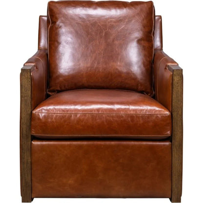 Rebecca Timeless Style Leather Swivel Chair - LOOMLAN - Olivia + Quinn - Club Chairs