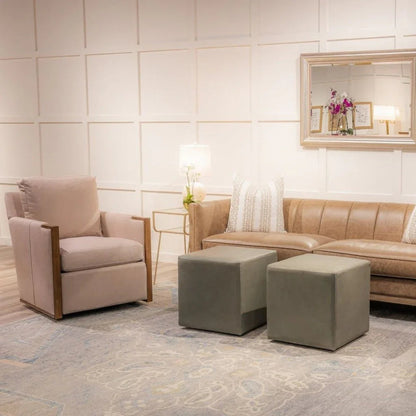 Rebecca Timeless Style Leather Swivel Chair - LOOMLAN - Olivia + Quinn - Club Chairs