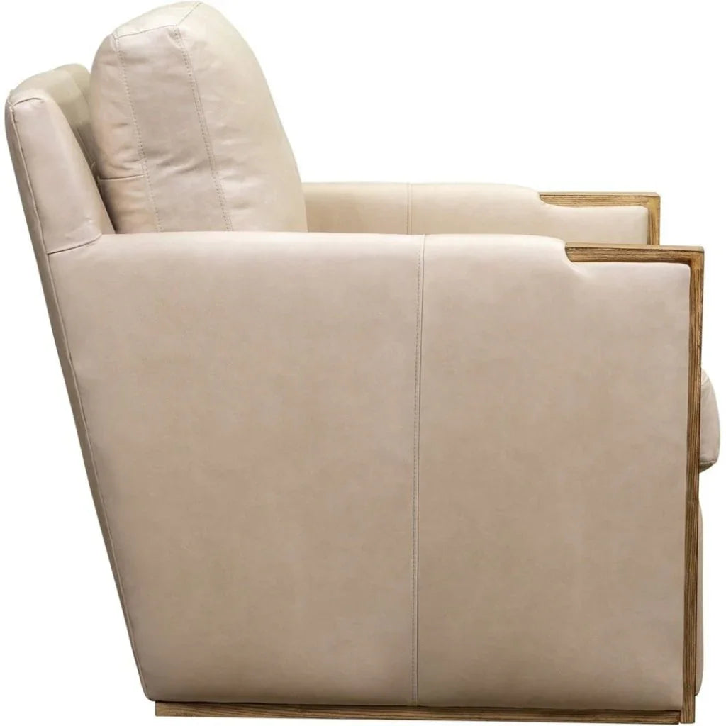 Rebecca Timeless Style Leather Swivel Chair - LOOMLAN - Olivia + Quinn - Club Chairs