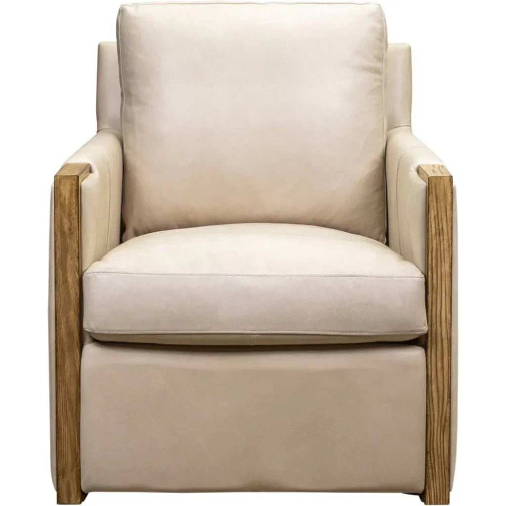 Rebecca Timeless Style Leather Swivel Chair - LOOMLAN - Olivia + Quinn - Club Chairs