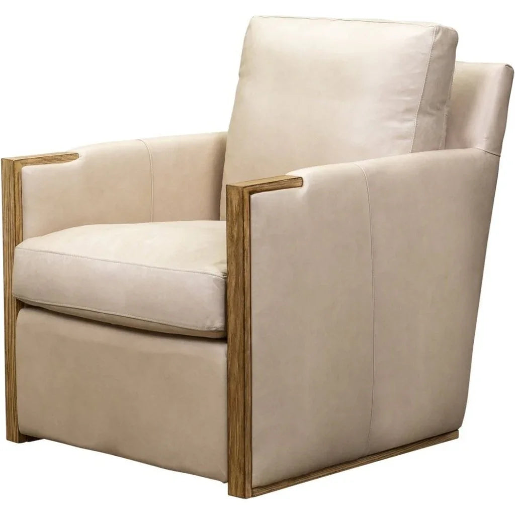 Rebecca Timeless Style Leather Swivel Chair - LOOMLAN - Olivia + Quinn - Club Chairs