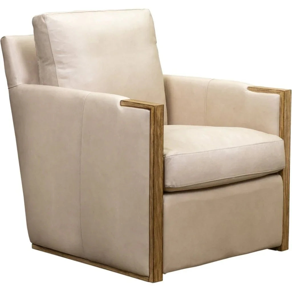 Rebecca Timeless Style Leather Swivel Chair - LOOMLAN - Olivia + Quinn - Club Chairs