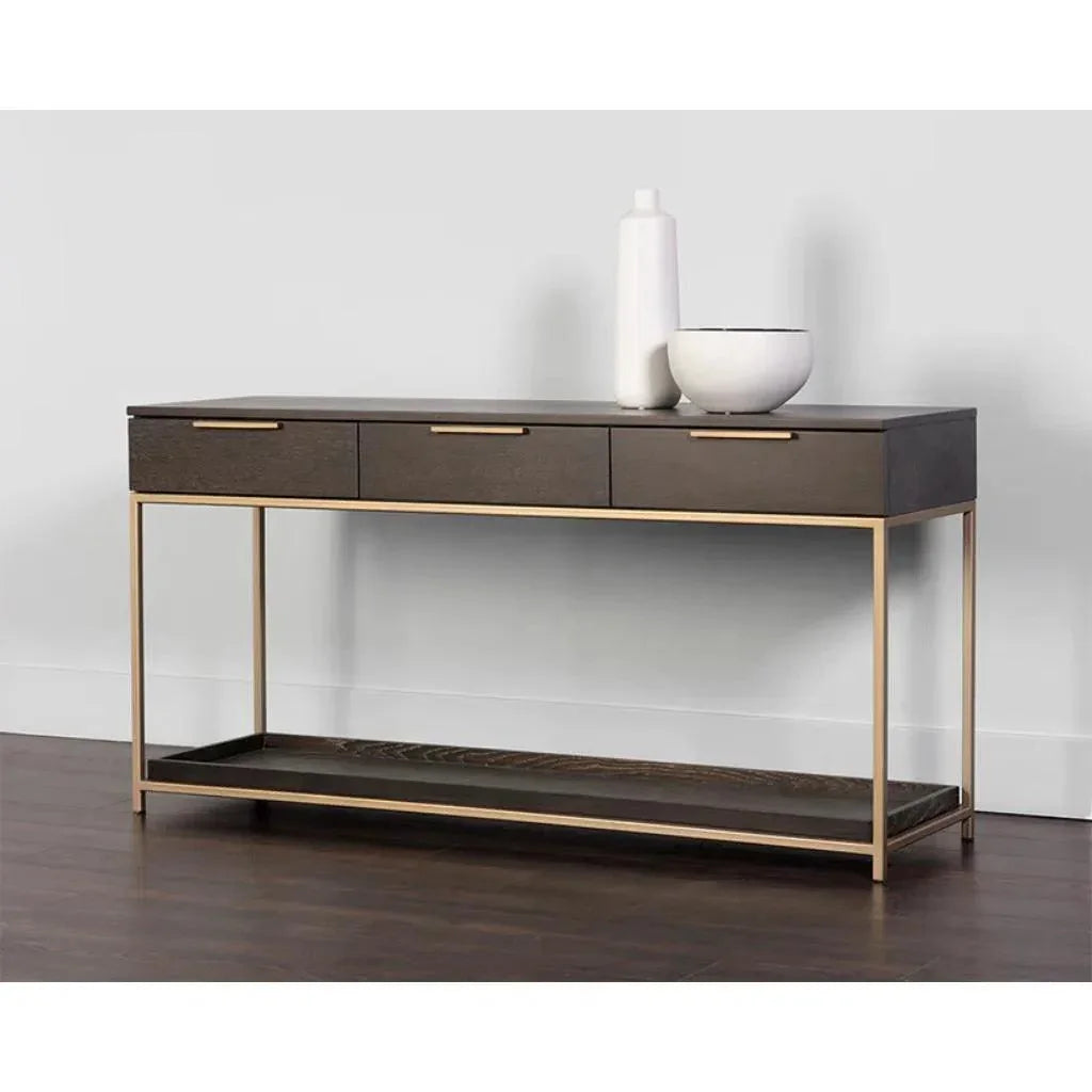 Rebel Rectangular Console Table With Drawers - LOOMLAN - SUNPAN - Console Tables