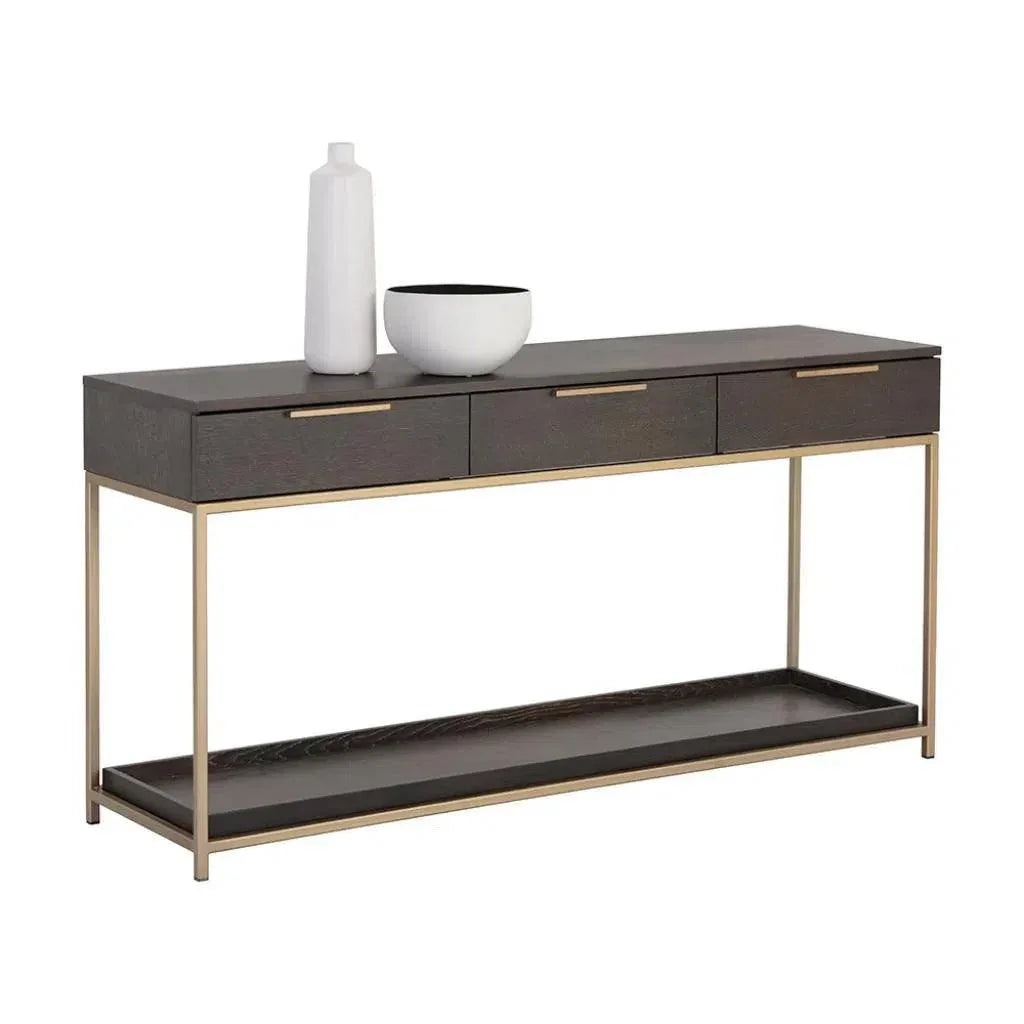 Rebel Rectangular Console Table With Drawers - LOOMLAN - SUNPAN - Console Tables