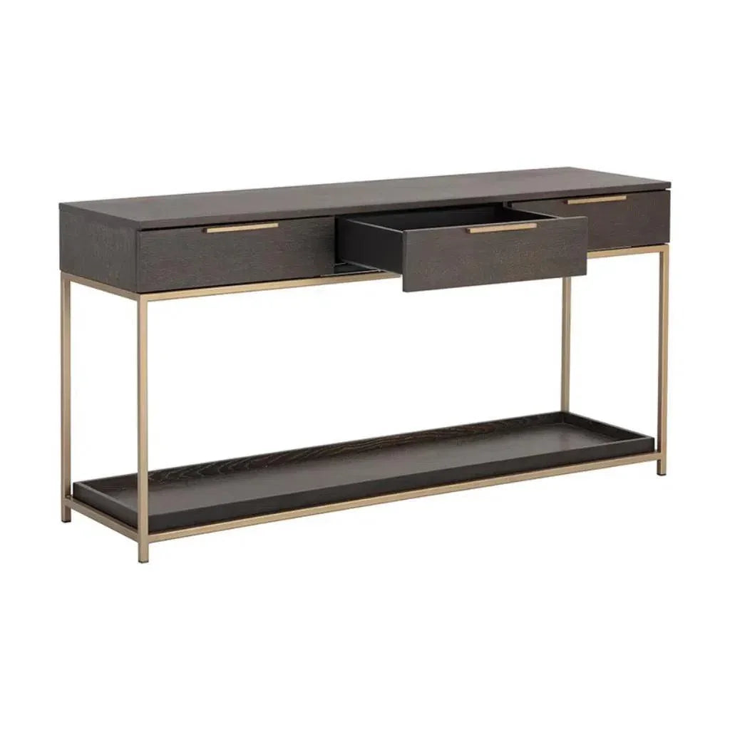 Rebel Rectangular Console Table With Drawers - LOOMLAN - SUNPAN - Console Tables