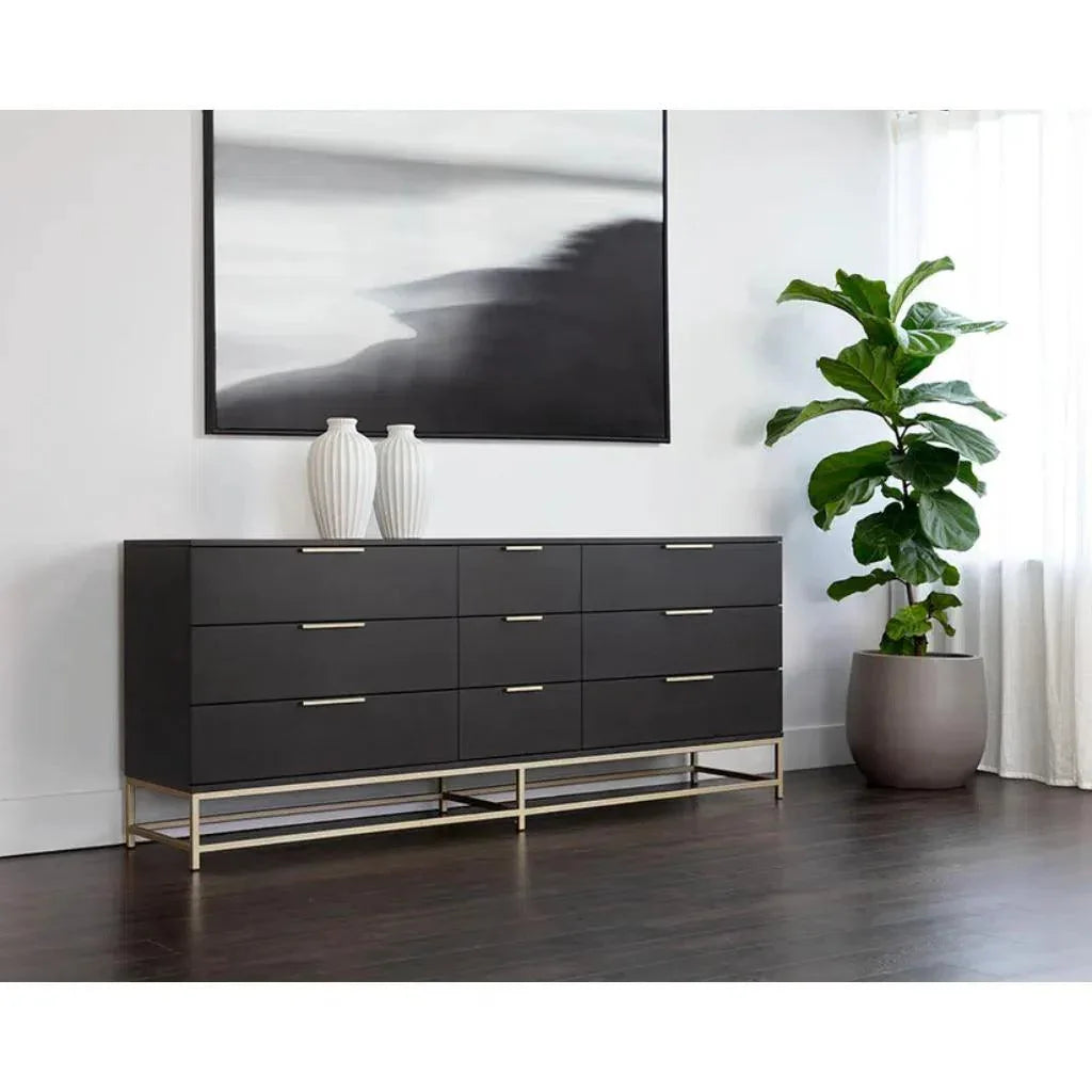 Rebel Solid Wood Dresser on Stand - LOOMLAN - SUNPAN - Dressers
