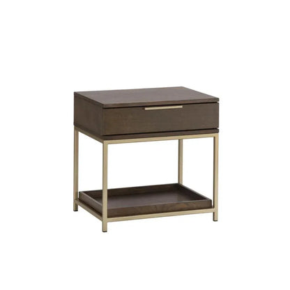 Rebel Wooden Iron Modern Nightstand - LOOMLAN - SUNPAN - Nightstands