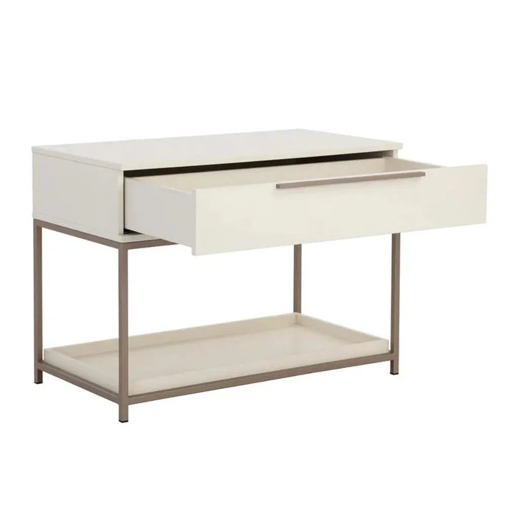 Rebel Wooden Iron Modern Nightstand - LOOMLAN - SUNPAN - Nightstands