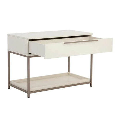 Rebel Wooden Iron Modern Nightstand - LOOMLAN - SUNPAN - Nightstands