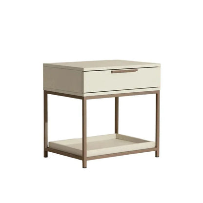 Rebel Wooden Iron Modern Nightstand - LOOMLAN - SUNPAN - Nightstands