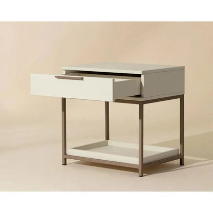 Rebel Wooden Iron Modern Nightstand - LOOMLAN - SUNPAN - Nightstands