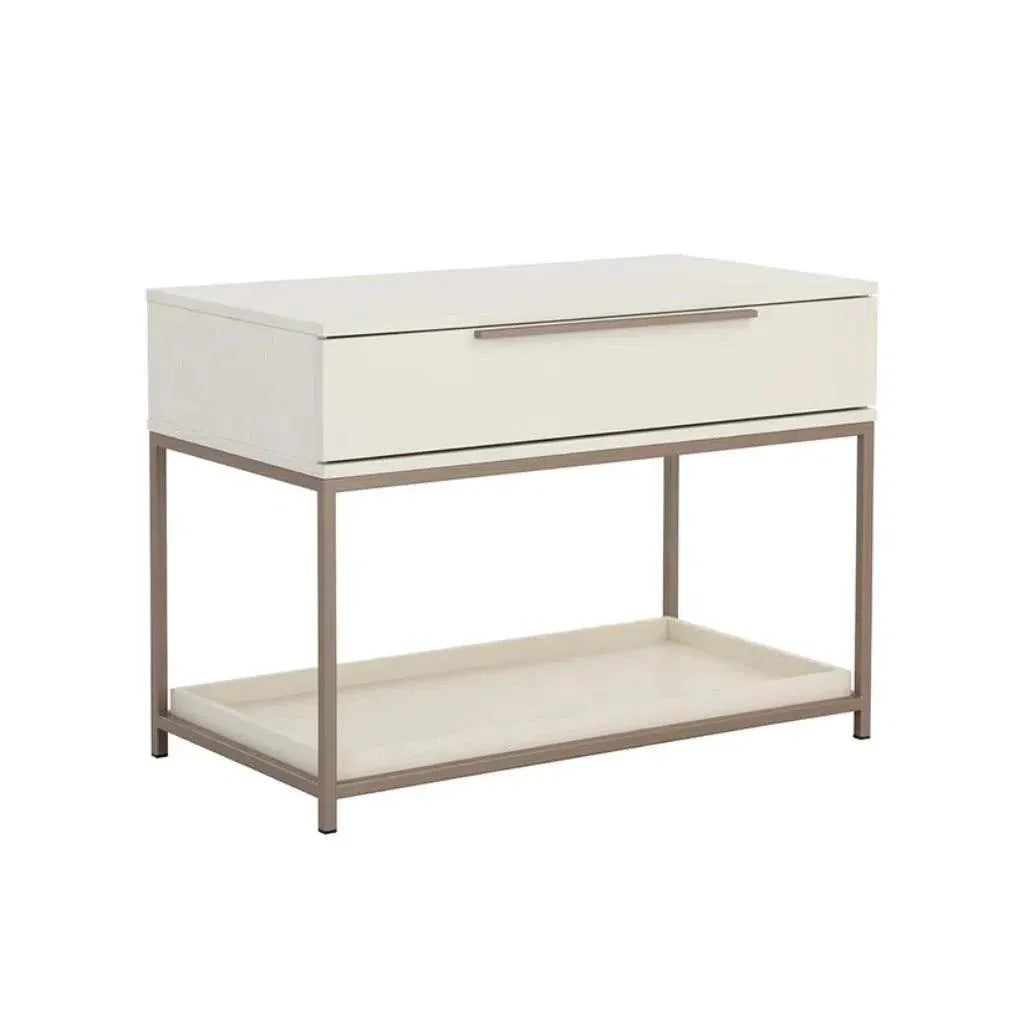 Rebel Wooden Iron Modern Nightstand - LOOMLAN - SUNPAN - Nightstands