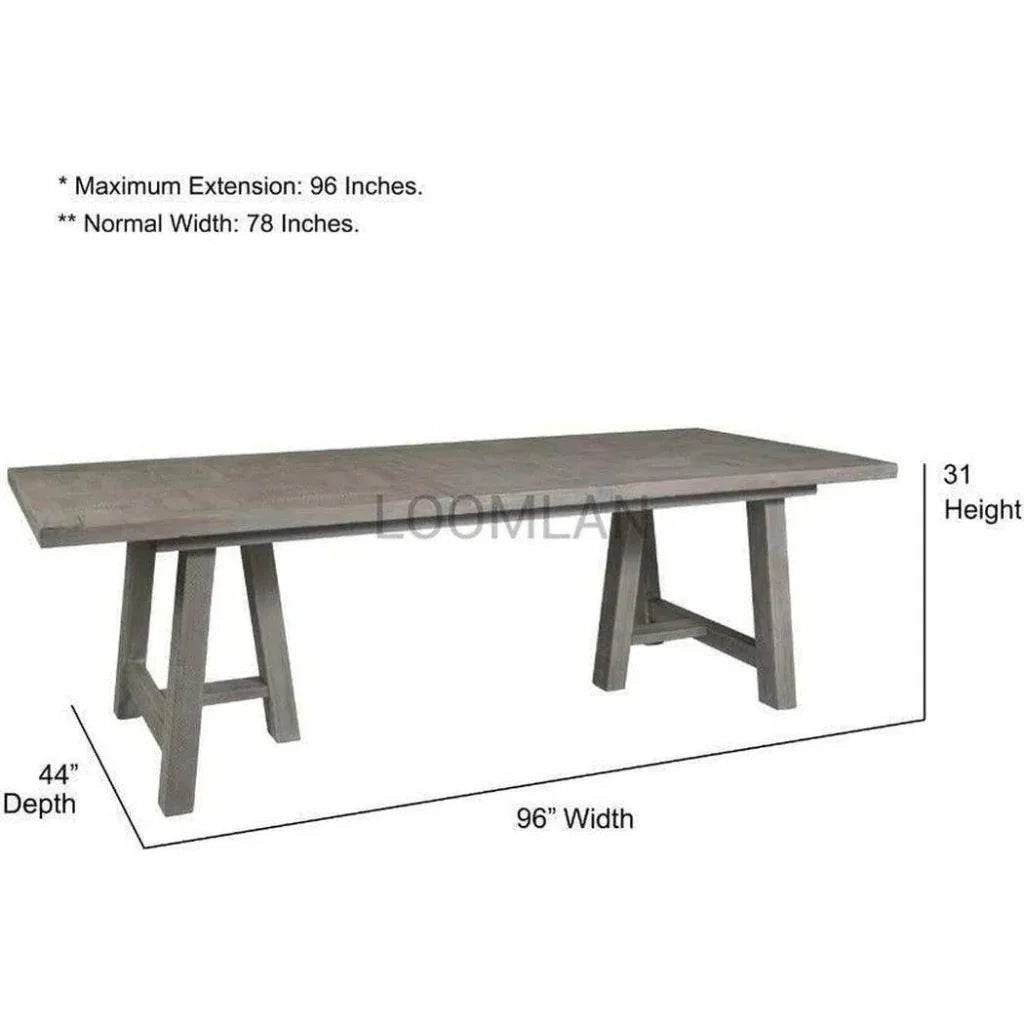 Reclaimed Pine Wood Serenity Rectangular Dining Table-Dining Tables-Palmetto Home-LOOMLAN