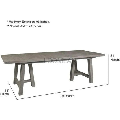 Reclaimed Pine Wood Serenity Rectangular Dining Table-Dining Tables-Palmetto Home-LOOMLAN