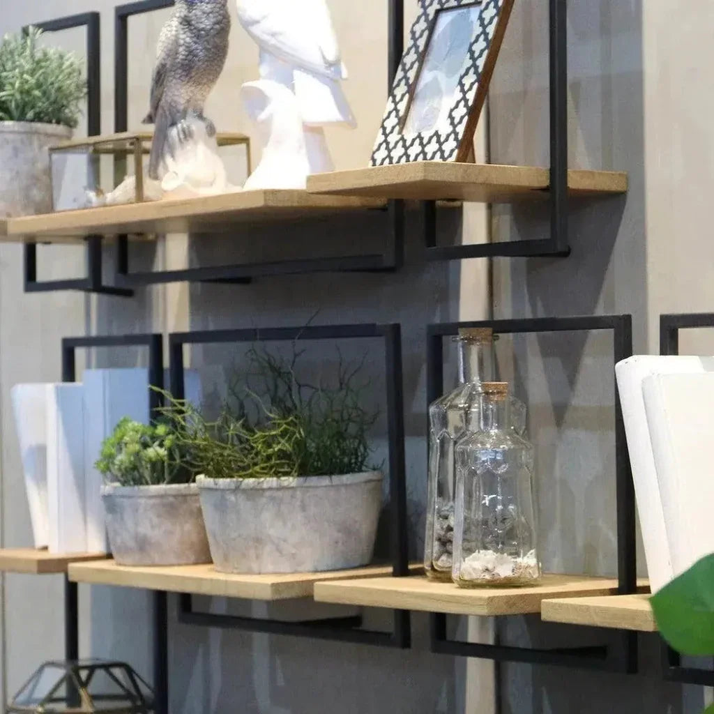 Reclaimed Teak Wall Shelf Brown Type E Mix & Match - LOOMLAN - LH Imports - Wall Shelves & Ledgers