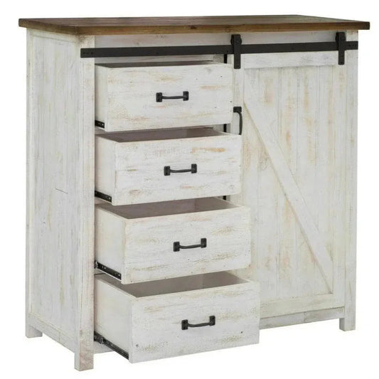 Reclaimed Wood Two Tone Provence 4 Drawer Chest - LOOMLAN - LH Imports - Chests