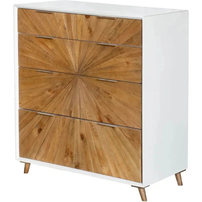 Reclaimed Wood White Casablanca 5 Drawer Chest - LOOMLAN - LH Imports - Chests