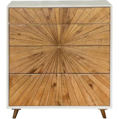 Reclaimed Wood White Casablanca 5 Drawer Chest - LOOMLAN - LH Imports - Chests