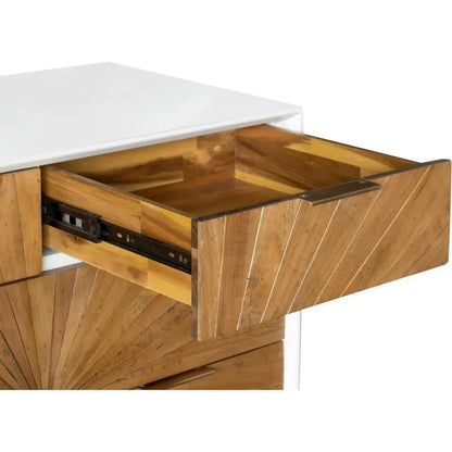 Reclaimed Wood White Casablanca 5 Drawer Chest - LOOMLAN - LH Imports - Chests