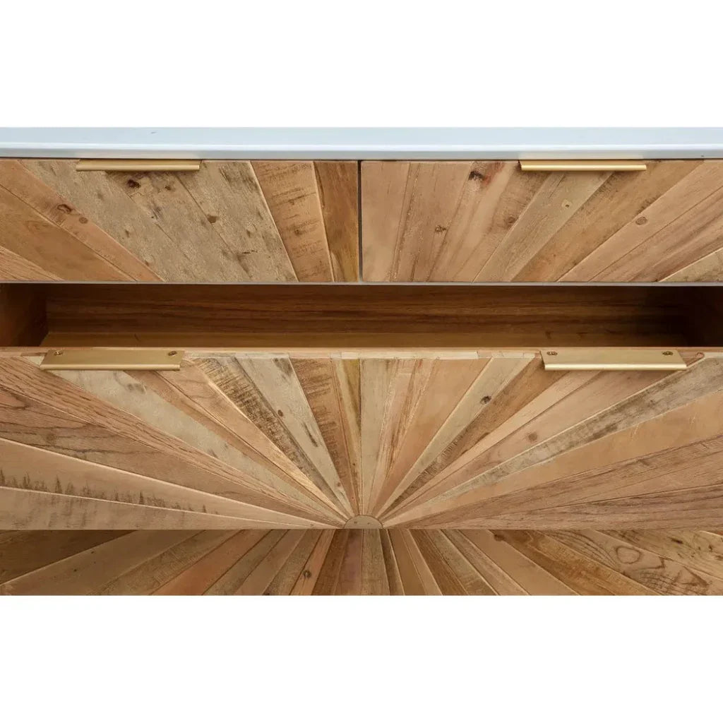 Reclaimed Wood White Casablanca 5 Drawer Chest - LOOMLAN - LH Imports - Chests