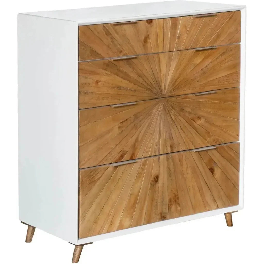 Reclaimed Wood White Casablanca 5 Drawer Chest - LOOMLAN - LH Imports - Chests