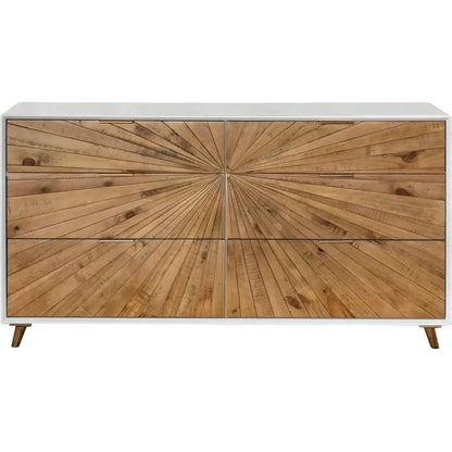 Reclaimed Wood White Casablanca 6 Drawer Dresser - LOOMLAN - LH Imports - Dressers